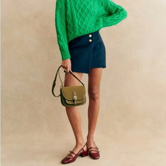 Sezane Peter Skirt in Navy Blue NWT Size 14 - Picture 3 of 16